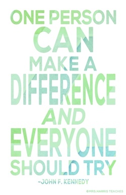 Mrs-Harris-Teaches-Heart-Make-A-Difference-Blue-Poster-Original