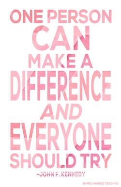 Mrs-Harris-Teaches-Heart-Make-A-Difference-Pink-Poster