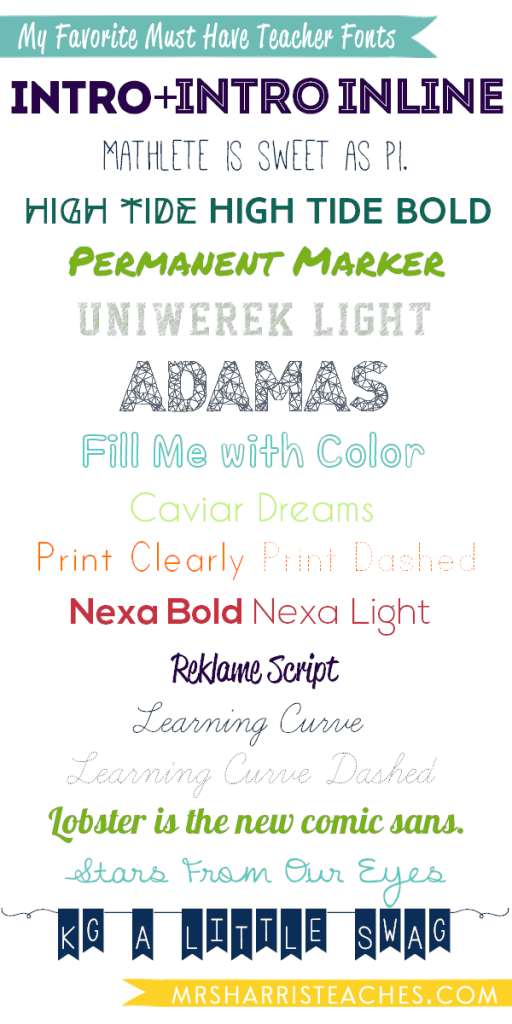 My Favorite Must Have Fonts for Teacher by Mrs Harris Teaches Science