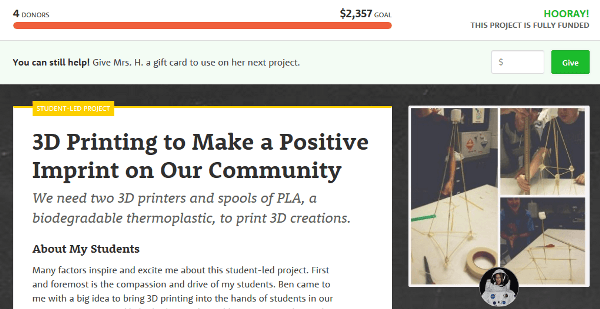 DonorsChoose-FullyFunded-3dPrinters